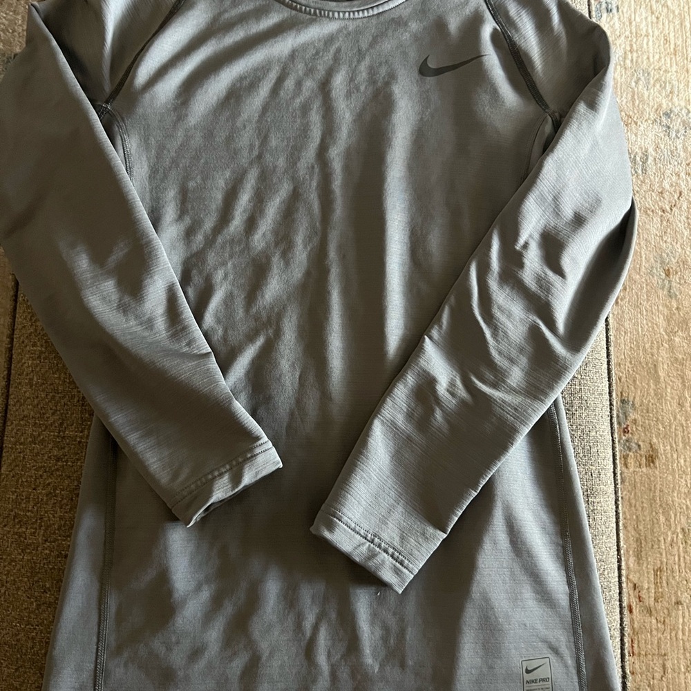 Nike Pro Hyper Warm Gray Long Sleeve Mens Women  L